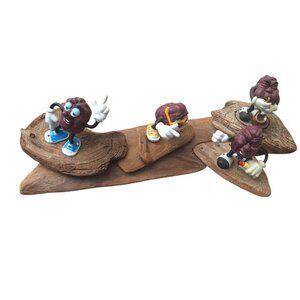 California Raisins Driftwood Art Handmade Nailed Vintage 90s Retro Decor Music